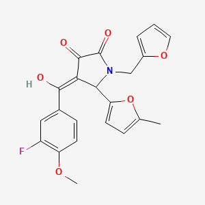 molecular formula C22H18FNO6 B11144327 4-[(3-fluoro-4-methoxyphenyl)carbonyl]-1-(furan-2-ylmethyl)-3-hydroxy-5-(5-methylfuran-2-yl)-1,5-dihydro-2H-pyrrol-2-one 