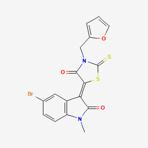 5-(5-bromo-1-methyl-2-oxo-1,2-dihydro-3H-indol-3-yliden)-3-(2-furylmethyl)-2-thioxo-1,3-thiazolan-4-one