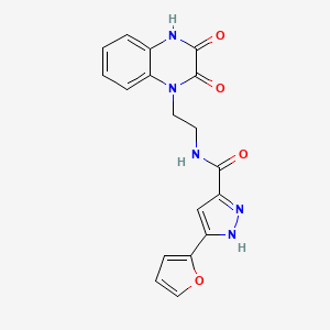 N-[2-(2,3-dioxo-3,4-dihydroquinoxalin-1(2H)-yl)ethyl]-5-(furan-2-yl)-1H-pyrazole-3-carboxamide