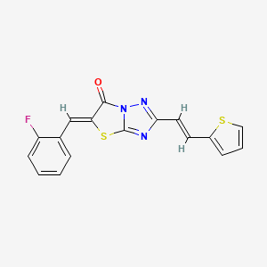 (5Z)-5-(2-fluorobenzylidene)-2-[(E)-2-(thiophen-2-yl)ethenyl][1,3]thiazolo[3,2-b][1,2,4]triazol-6(5H)-one