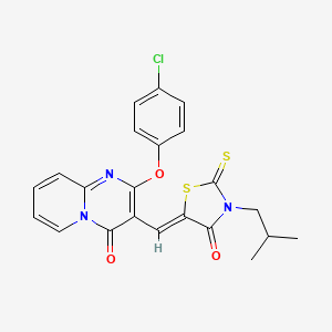 2-(4-chlorophenoxy)-3-{(Z)-[3-(2-methylpropyl)-4-oxo-2-thioxo-1,3-thiazolidin-5-ylidene]methyl}-4H-pyrido[1,2-a]pyrimidin-4-one