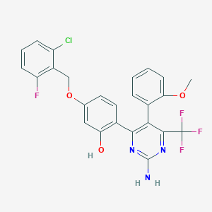 2-[2-Amino-5-(2-methoxyphenyl)-6-(trifluoromethyl)-4-pyrimidinyl]-5-[(2-chloro-6-fluorobenzyl)oxy]phenol