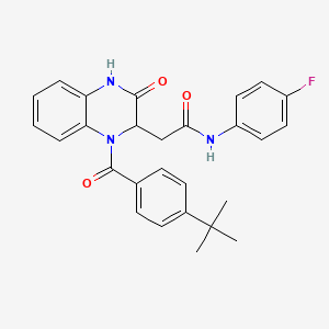 2-{1-[(4-tert-butylphenyl)carbonyl]-3-oxo-1,2,3,4-tetrahydroquinoxalin-2-yl}-N-(4-fluorophenyl)acetamide