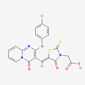 [(5Z)-5-{[2-(4-chlorophenoxy)-4-oxo-4H-pyrido[1,2-a]pyrimidin-3-yl]methylidene}-4-oxo-2-thioxo-1,3-thiazolidin-3-yl]acetic acid