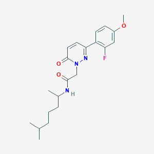 molecular formula C21H28FN3O3 B11144432 2-(3-(2-fluoro-4-methoxyphenyl)-6-oxopyridazin-1(6H)-yl)-N-(6-methylheptan-2-yl)acetamide 