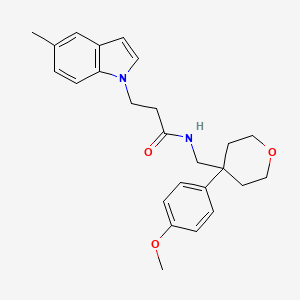 N-{[4-(4-methoxyphenyl)tetrahydro-2H-pyran-4-yl]methyl}-3-(5-methyl-1H-indol-1-yl)propanamide