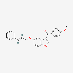 molecular formula C25H20O4 B11144487 (4-methoxyphenyl)(5-{[(2E)-3-phenylprop-2-en-1-yl]oxy}-1-benzofuran-3-yl)methanone 