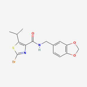 N-(1,3-benzodioxol-5-ylmethyl)-2-bromo-5-isopropyl-1,3-thiazole-4-carboxamide