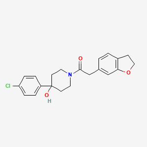 molecular formula C21H22ClNO3 B11144499 1-[4-(4-Chlorophenyl)-4-hydroxypiperidin-1-yl]-2-(2,3-dihydro-1-benzofuran-6-yl)ethanone 