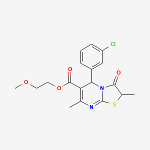 2-methoxyethyl 5-(3-chlorophenyl)-2,7-dimethyl-3-oxo-2,3-dihydro-5H-[1,3]thiazolo[3,2-a]pyrimidine-6-carboxylate