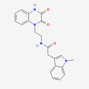 molecular formula C21H20N4O3 B11144513 N-[2-(2,3-dioxo-3,4-dihydroquinoxalin-1(2H)-yl)ethyl]-2-(1-methyl-1H-indol-3-yl)acetamide 