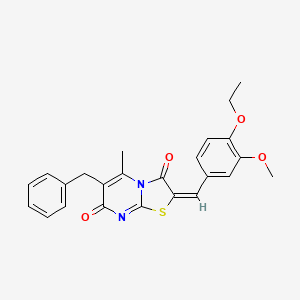 (2E)-6-benzyl-2-(4-ethoxy-3-methoxybenzylidene)-5-methyl-7H-[1,3]thiazolo[3,2-a]pyrimidine-3,7(2H)-dione