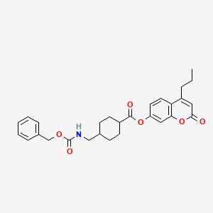 molecular formula C28H31NO6 B11144520 2-oxo-4-propyl-2H-chromen-7-yl trans-4-({[(benzyloxy)carbonyl]amino}methyl)cyclohexanecarboxylate 