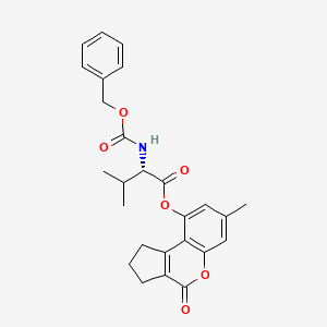 molecular formula C26H27NO6 B11144524 7-methyl-4-oxo-1,2,3,4-tetrahydrocyclopenta[c]chromen-9-yl N-[(benzyloxy)carbonyl]-L-valinate 