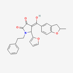 5-(furan-2-yl)-3-hydroxy-4-[(2-methyl-2,3-dihydro-1-benzofuran-5-yl)carbonyl]-1-(2-phenylethyl)-1,5-dihydro-2H-pyrrol-2-one