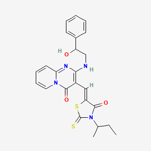 3-(sec-butyl)-5-((Z)-1-{2-[(2-hydroxy-2-phenylethyl)amino]-4-oxo-4H-pyrido[1,2-a]pyrimidin-3-yl}methylidene)-2-thioxo-1,3-thiazolan-4-one