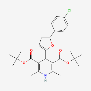 molecular formula C27H32ClNO5 B11144538 Di-tert-butyl 4-[5-(4-chlorophenyl)furan-2-yl]-2,6-dimethyl-1,4-dihydropyridine-3,5-dicarboxylate 