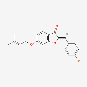 molecular formula C20H17BrO3 B11144549 2-[(4-Bromophenyl)methylene]-6-(3-methylbut-2-enyloxy)benzo[b]furan-3-one 