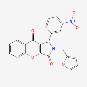 2-(Furan-2-ylmethyl)-1-(3-nitrophenyl)-1,2-dihydrochromeno[2,3-c]pyrrole-3,9-dione