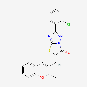 (5Z)-2-(2-chlorophenyl)-5-[(2-methyl-2H-chromen-3-yl)methylidene][1,3]thiazolo[3,2-b][1,2,4]triazol-6(5H)-one