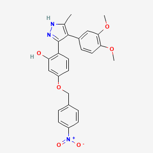 2-[4-(3,4-dimethoxyphenyl)-5-methyl-1H-pyrazol-3-yl]-5-[(4-nitrobenzyl)oxy]phenol