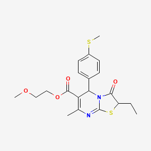 2-methoxyethyl 2-ethyl-7-methyl-5-[4-(methylsulfanyl)phenyl]-3-oxo-2,3-dihydro-5H-[1,3]thiazolo[3,2-a]pyrimidine-6-carboxylate