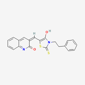 molecular formula C21H16N2O2S2 B11144610 (5Z)-5-[(2-hydroxyquinolin-3-yl)methylidene]-3-(2-phenylethyl)-2-thioxo-1,3-thiazolidin-4-one 