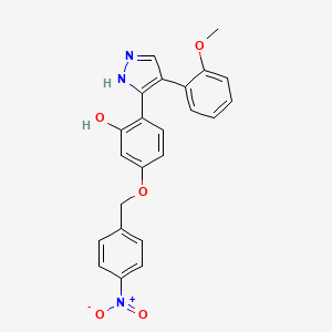 molecular formula C23H19N3O5 B11144611 2-[4-(2-methoxyphenyl)-1H-pyrazol-3-yl]-5-[(4-nitrobenzyl)oxy]phenol 