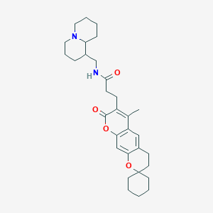 molecular formula C31H42N2O4 B11144627 3-(6'-methyl-8'-oxo-3',4'-dihydro-8'H-spiro[cyclohexane-1,2'-pyrano[3,2-g]chromen]-7'-yl)-N-(octahydro-2H-quinolizin-1-ylmethyl)propanamide 