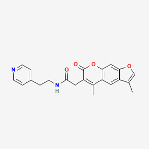 molecular formula C23H22N2O4 B11144636 N-[2-(4-pyridyl)ethyl]-2-(3,5,9-trimethyl-7-oxo-7H-furo[3,2-g]chromen-6-yl)acetamide 