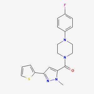 molecular formula C19H19FN4OS B11144639 [4-(4-fluorophenyl)piperazino][1-methyl-3-(2-thienyl)-1H-pyrazol-5-yl]methanone 