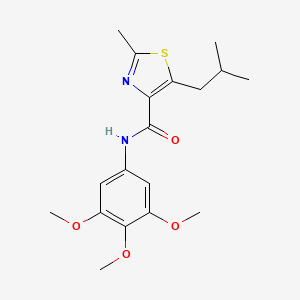 molecular formula C18H24N2O4S B11144644 5-isobutyl-2-methyl-N-(3,4,5-trimethoxyphenyl)-1,3-thiazole-4-carboxamide 