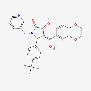 molecular formula C29H28N2O5 B11144669 5-(4-tert-butylphenyl)-4-(2,3-dihydro-1,4-benzodioxine-6-carbonyl)-3-hydroxy-1-[(pyridin-3-yl)methyl]-2,5-dihydro-1H-pyrrol-2-one 