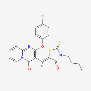 3-[(Z)-(3-butyl-4-oxo-2-thioxo-1,3-thiazolidin-5-ylidene)methyl]-2-(4-chlorophenoxy)-4H-pyrido[1,2-a]pyrimidin-4-one