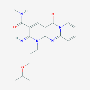 6-imino-N-methyl-2-oxo-7-(3-propan-2-yloxypropyl)-1,7,9-triazatricyclo[8.4.0.03,8]tetradeca-3(8),4,9,11,13-pentaene-5-carboxamide