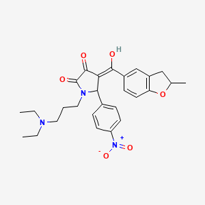 1-[3-(diethylamino)propyl]-3-hydroxy-4-(2-methyl-2,3-dihydro-1-benzofuran-5-carbonyl)-5-(4-nitrophenyl)-2,5-dihydro-1H-pyrrol-2-one