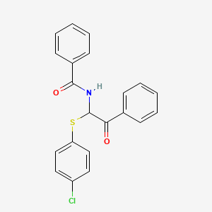 molecular formula C21H16ClNO2S B11144709 N-{1-[(4-chlorophenyl)sulfanyl]-2-oxo-2-phenylethyl}benzamide 