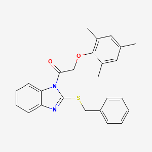 1-[2-(benzylsulfanyl)-1H-benzimidazol-1-yl]-2-(2,4,6-trimethylphenoxy)ethanone