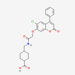 trans-4-[({[(6-chloro-2-oxo-4-phenyl-2H-chromen-7-yl)oxy]acetyl}amino)methyl]cyclohexanecarboxylic acid