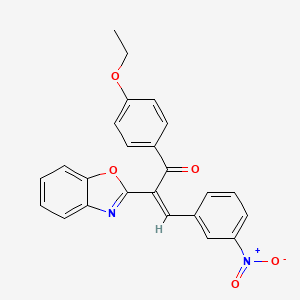 molecular formula C24H18N2O5 B11144753 (2Z)-2-(1,3-benzoxazol-2-yl)-1-(4-ethoxyphenyl)-3-(3-nitrophenyl)prop-2-en-1-one 