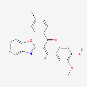 molecular formula C24H19NO4 B11144770 (2Z)-2-(1,3-benzoxazol-2-yl)-3-(4-hydroxy-3-methoxyphenyl)-1-(4-methylphenyl)prop-2-en-1-one 