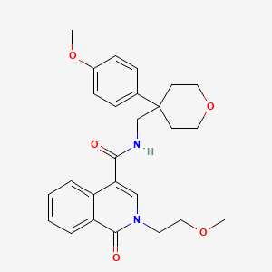 2-(2-methoxyethyl)-N-{[4-(4-methoxyphenyl)tetrahydro-2H-pyran-4-yl]methyl}-1-oxo-1,2-dihydro-4-isoquinolinecarboxamide