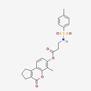 6-methyl-4-oxo-1,2,3,4-tetrahydrocyclopenta[c]chromen-7-yl N-[(4-methylphenyl)sulfonyl]-beta-alaninate