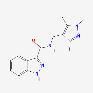 molecular formula C15H17N5O B11144796 N-[(1,3,5-trimethyl-1H-pyrazol-4-yl)methyl]-1H-indazole-3-carboxamide 