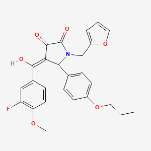 4-[(3-fluoro-4-methoxyphenyl)carbonyl]-1-(furan-2-ylmethyl)-3-hydroxy-5-(4-propoxyphenyl)-1,5-dihydro-2H-pyrrol-2-one