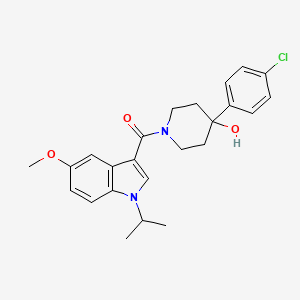 molecular formula C24H27ClN2O3 B11144818 [4-(4-chlorophenyl)-4-hydroxypiperidino](1-isopropyl-5-methoxy-1H-indol-3-yl)methanone 