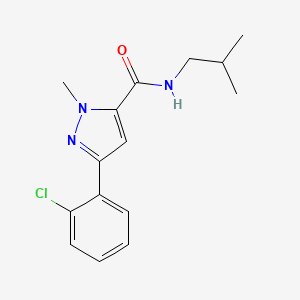 molecular formula C15H18ClN3O B11144821 3-(2-chlorophenyl)-N-isobutyl-1-methyl-1H-pyrazole-5-carboxamide 