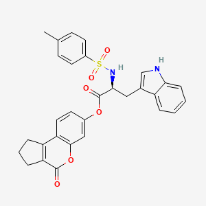 4-oxo-1,2,3,4-tetrahydrocyclopenta[c]chromen-7-yl N-[(4-methylphenyl)sulfonyl]-L-tryptophanate