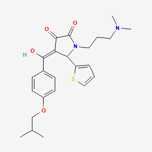 molecular formula C24H30N2O4S B11144829 1-[3-(dimethylamino)propyl]-3-hydroxy-4-{[4-(2-methylpropoxy)phenyl]carbonyl}-5-(thiophen-2-yl)-1,5-dihydro-2H-pyrrol-2-one 