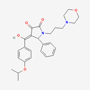 molecular formula C27H32N2O5 B11144834 3-hydroxy-1-[3-(morpholin-4-yl)propyl]-5-phenyl-4-{[4-(propan-2-yloxy)phenyl]carbonyl}-1,5-dihydro-2H-pyrrol-2-one 